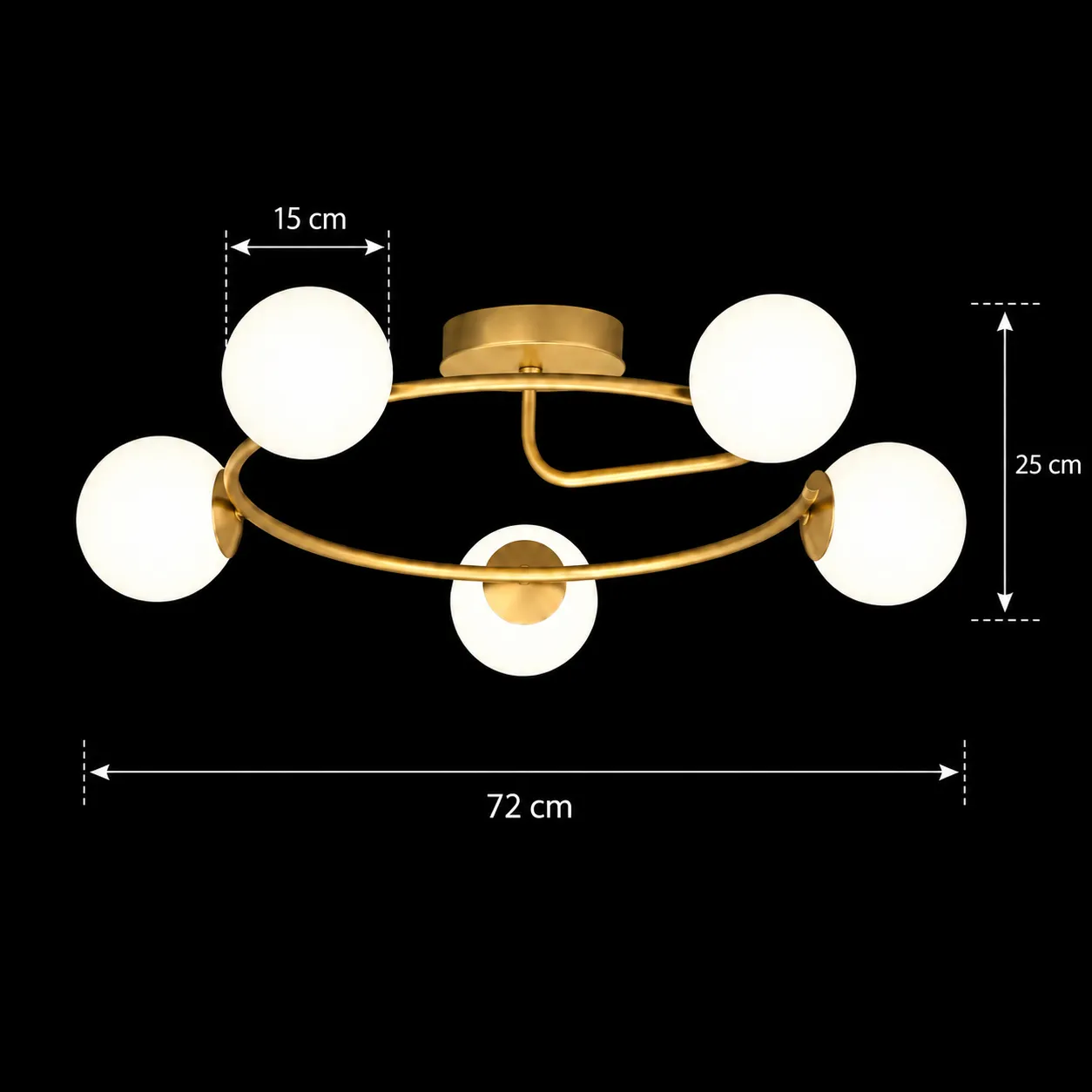 Alessandro Design ORBIT 5xE27 candelabru auriu 72 cm