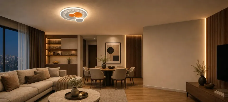 Alessandro Design HelioX lustra LED 40W alba 4 cercuri