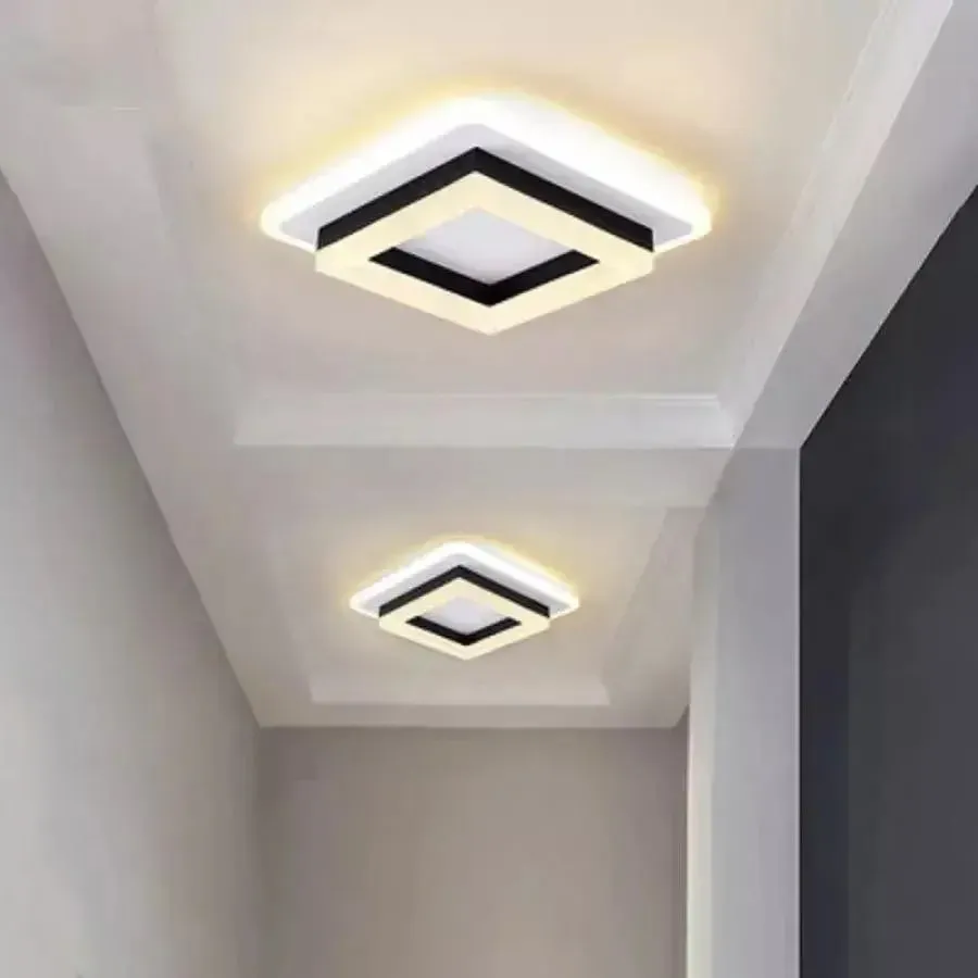 Alessandro Design Modern lustra LED 25W neagra 19,5 cm patrata