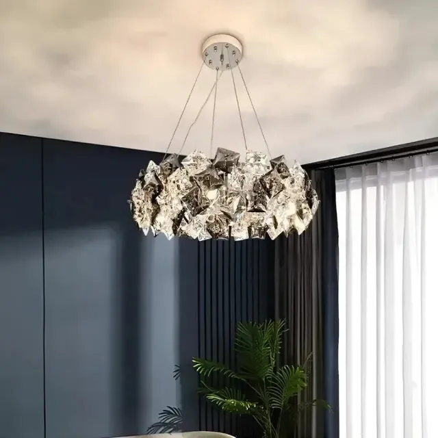 Alessandro Design Hefe candelabru cristal argintiu 4xE27
