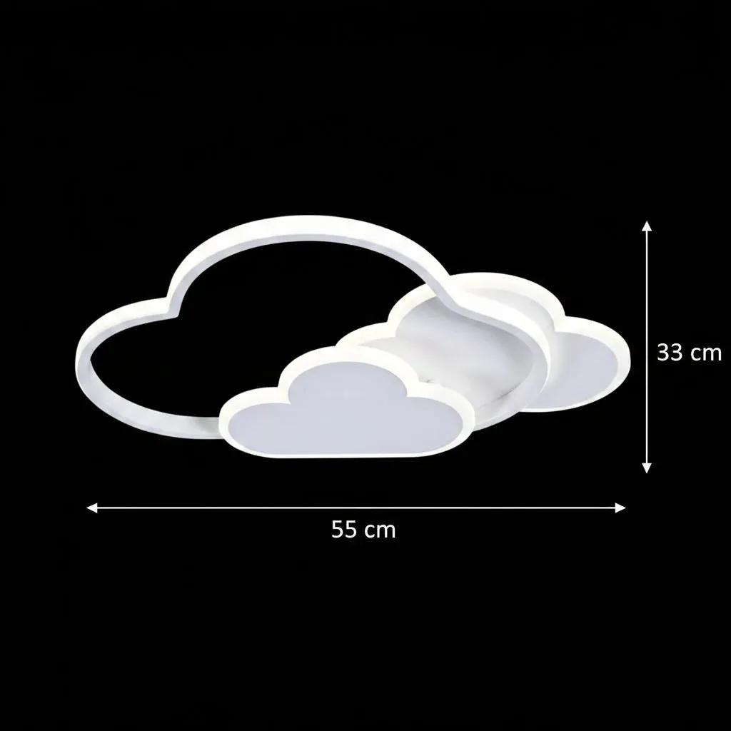 RIOKO lustră LED 48W albă 3 nori dimabilă