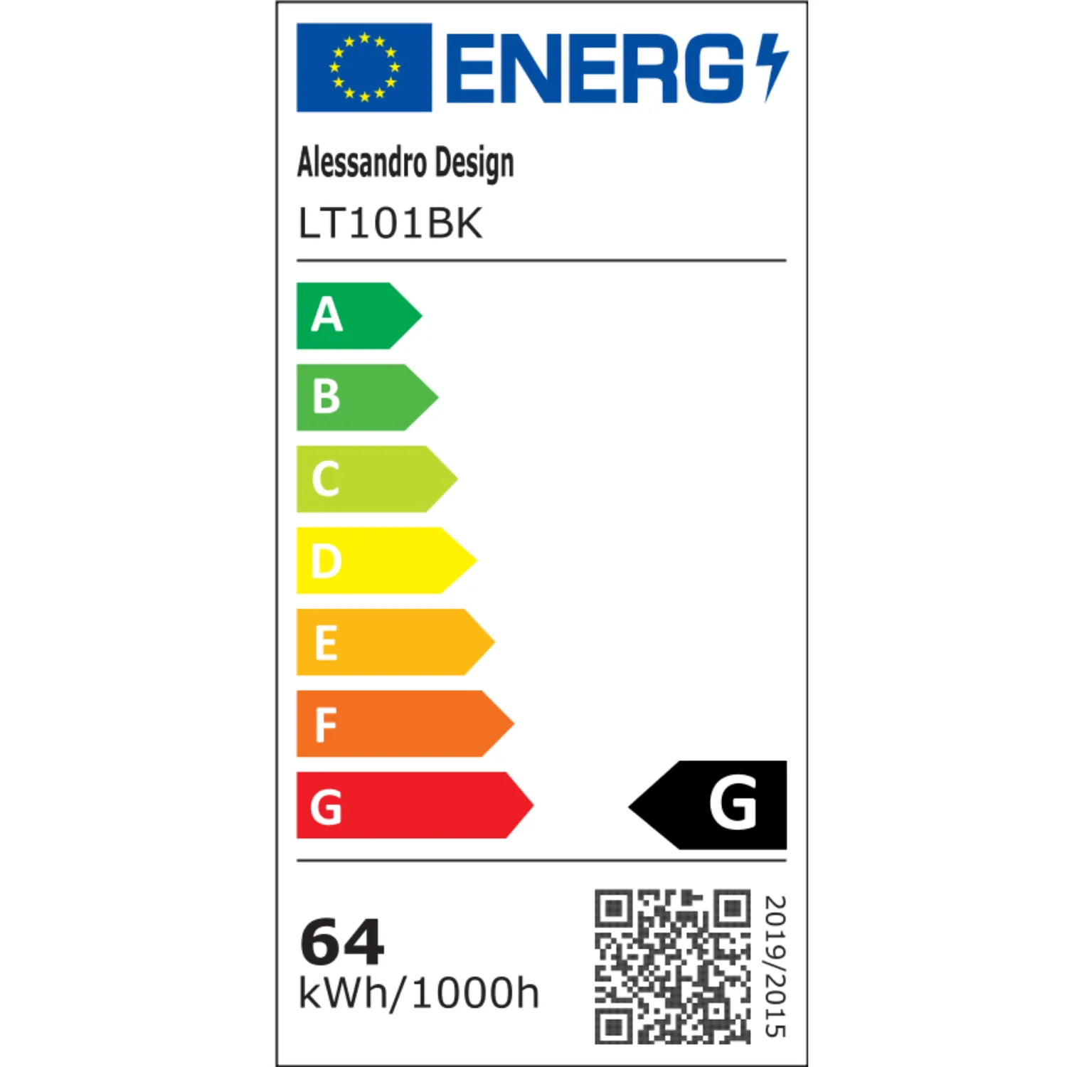 Alessandro Design Ribbon lustră LED 64W neagră dimabilă