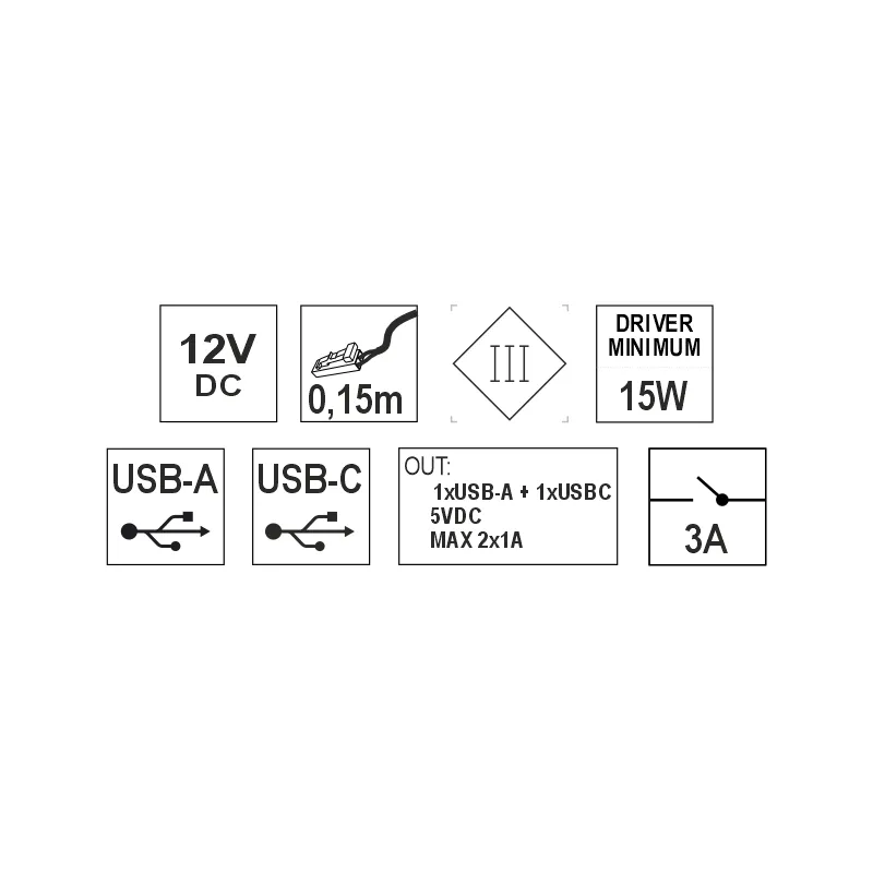 Furnika Double USB A-C switch USB dublu pentru LED
