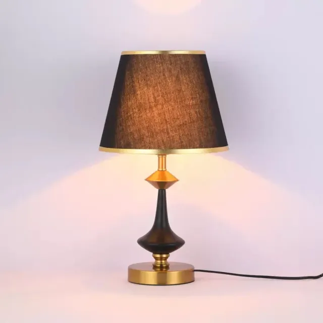 Alessandro Design Shreya veioză negru-auriu E27 45cm textilă