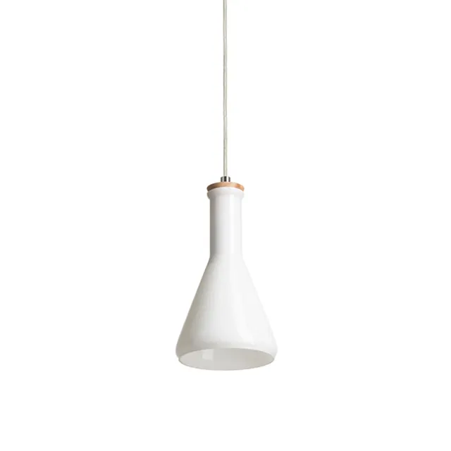 Rendl Pulire Con pendul retro E14 sticla opal-lemn