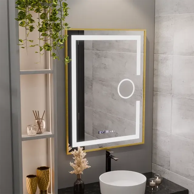 Alessandro Design Eclat oglinda LED 60x80cm rama aurie