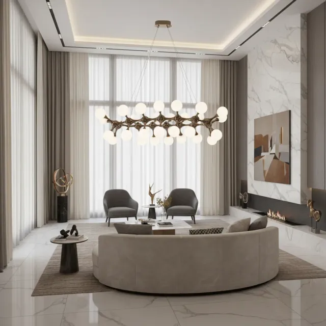 Alessandro Design Elektra Grande lustra aurie 20xG9 120cm