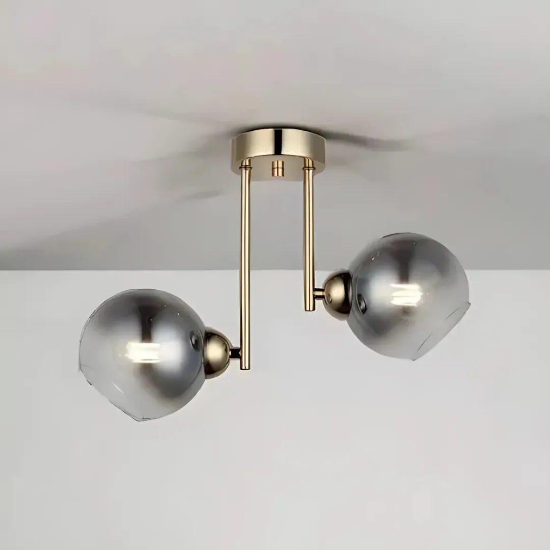 Alessandro Design Modus lustra aurie 2xE27 cu globuri fumurii