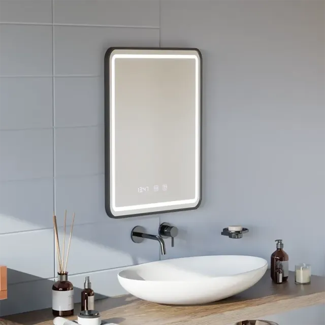 Alessandro Design Lucida oglinda LED 60x80 touch neagra