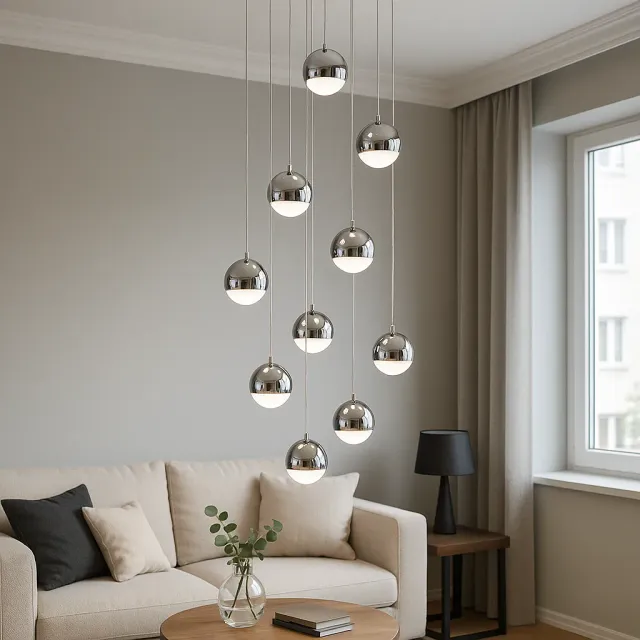 Alessandro Design Jeremias lustra LED argintie 132W