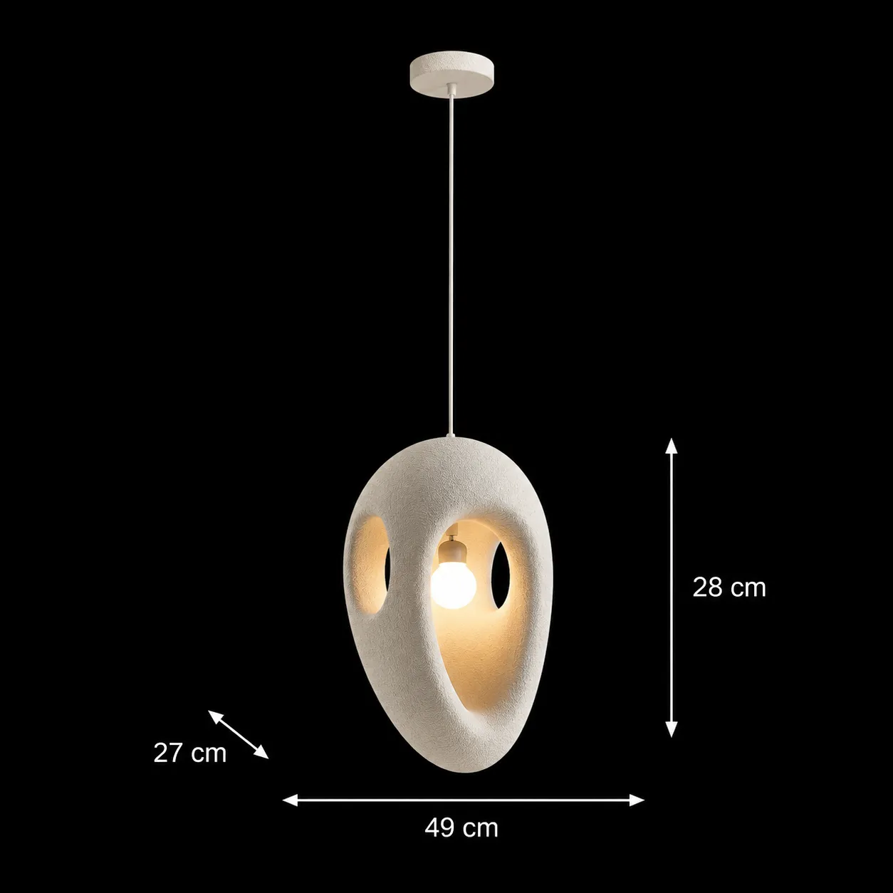 Alessandro Design Eon Eleganza lustra suspendata alba 49cm E27