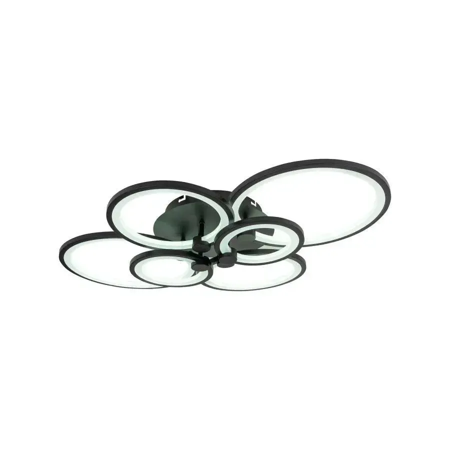 Lustra LED Alessandro Design Alani 152W 6 cercuri neagra dimabila