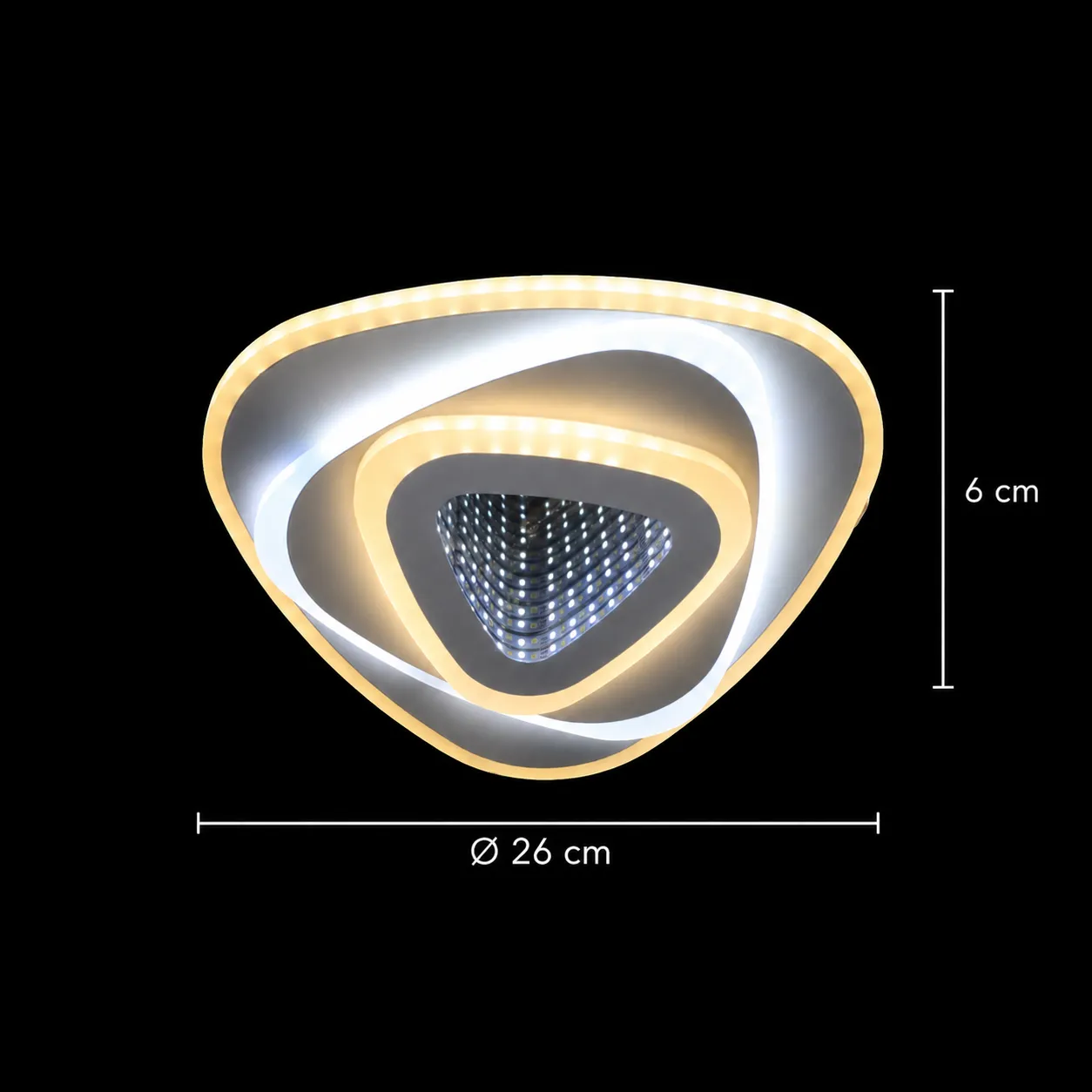 Alessandro Design Nexa Triangle lustra LED 39W alba 3D reglabila