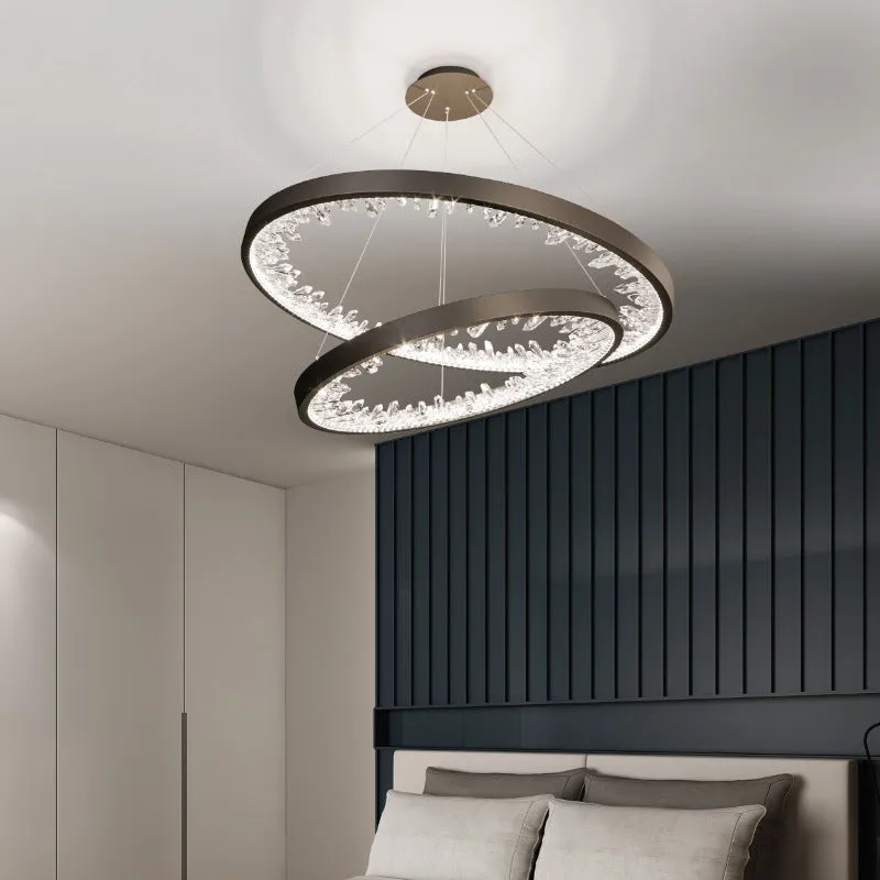 Alessandro Design lustra LED suspendata 2 cercuri neagra 60cm