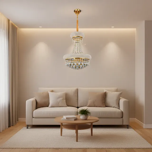 Alessandro Design Nuvola Elegenza candelabru E14 auriu D50cm