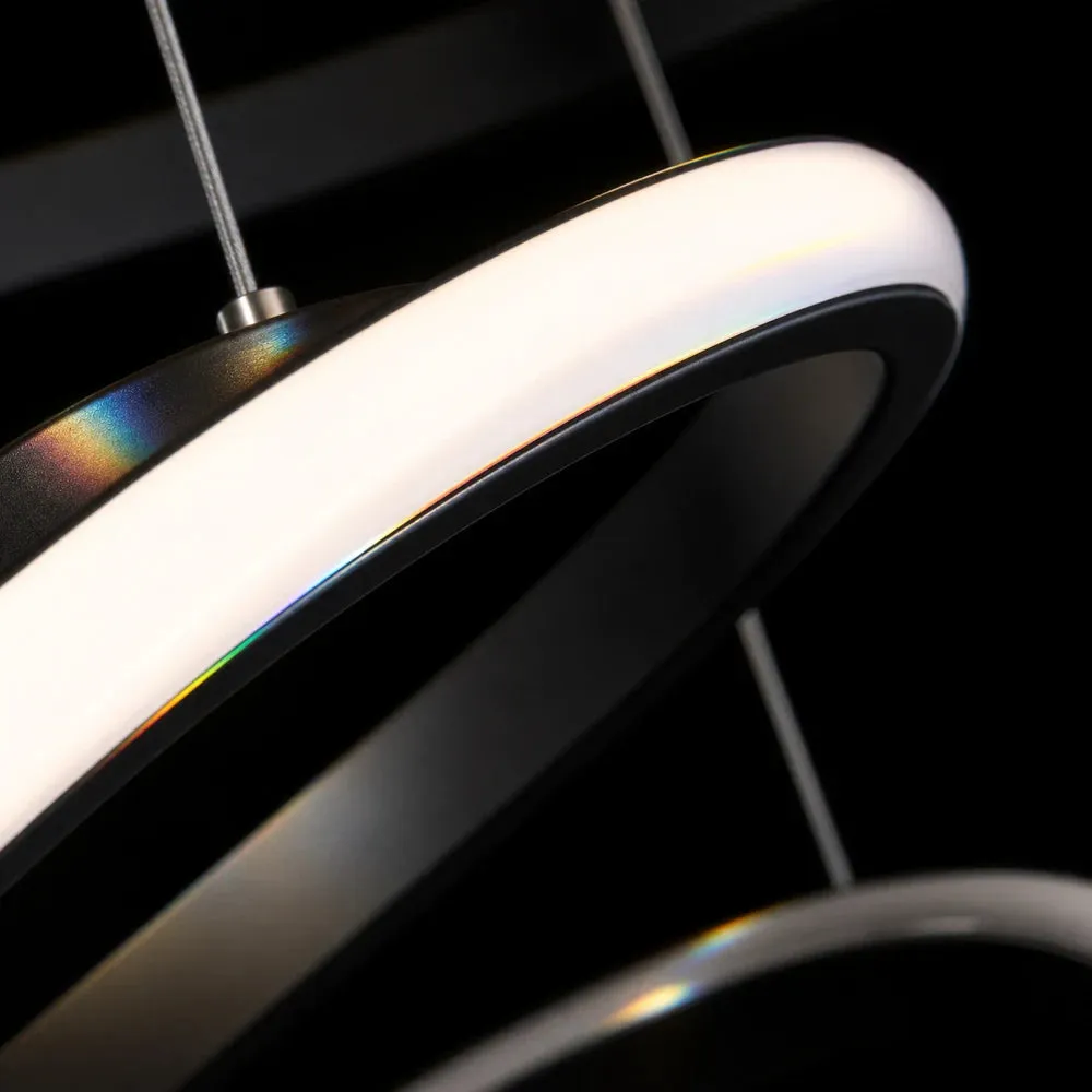 Alessandro Design Ricci 81W candelabru LED negru 3 cercuri