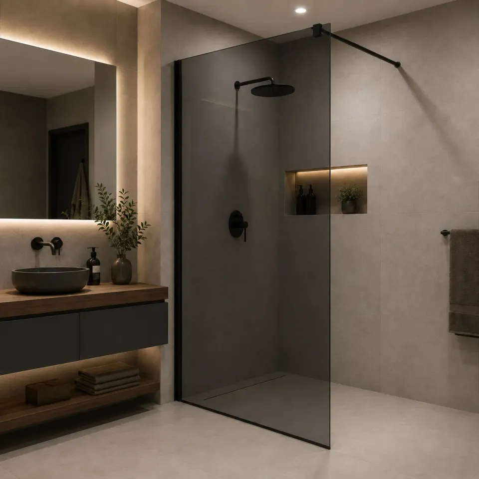Alessandro Design Walk-In paravan dus 80x195cm sticla gri 8 mm