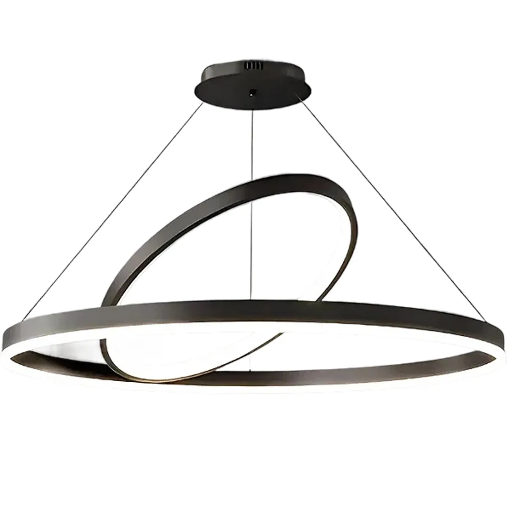 Alessandro Design PAGANO lustra LED neagra 2 cercuri 47W