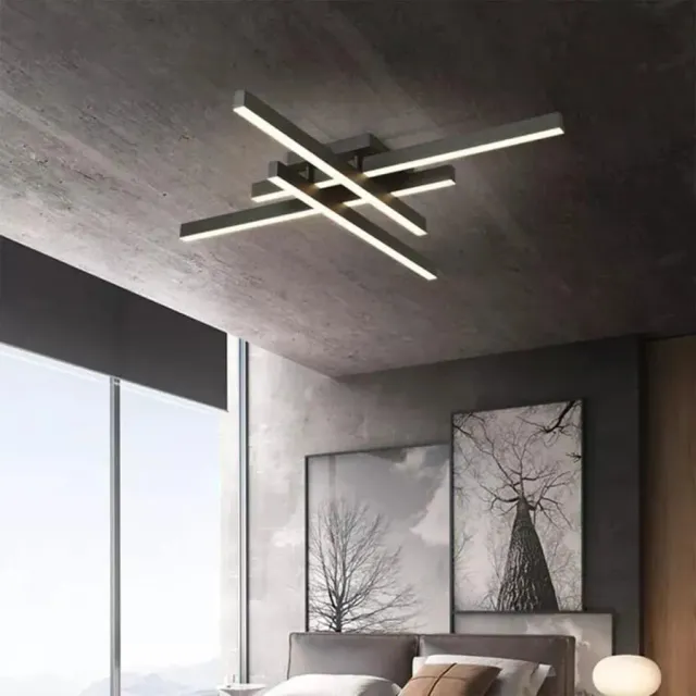 Mora lustra LED 80W liniara neagra telecomanda