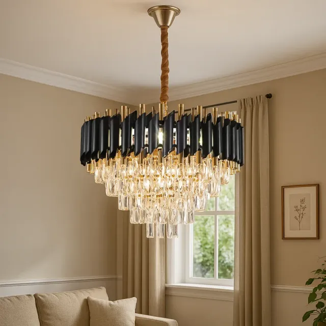 Alessandro Design VERSAILLES candelabru 8xE14 negru-auriu