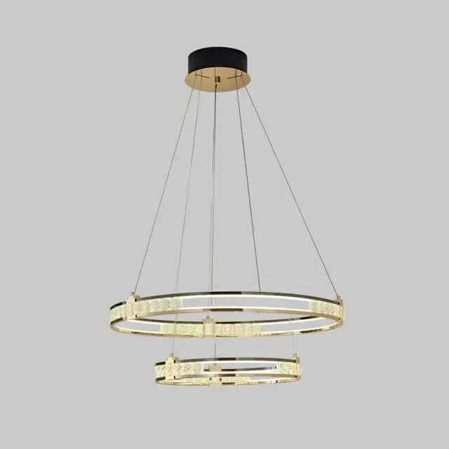 Alessandro Design Roger 100W lustra LED 2 cercuri aurie dimabila
