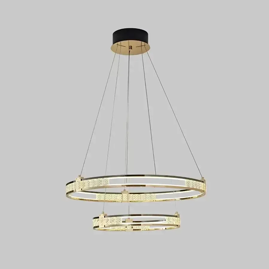 Alessandro Design Roger 100W lustra LED 2 cercuri aurie dimabila