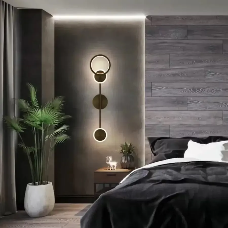 Aplica LED Alessandro Design Rilenetto 24W neagra 1320lm