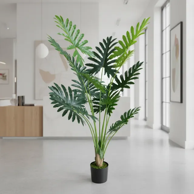 Planta artificiala filodendron 160cm verde 10 frunze ghiveci