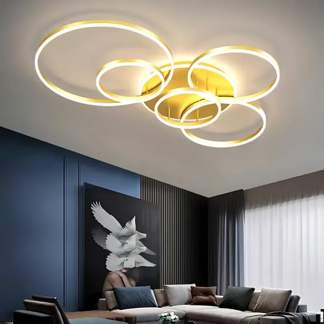 Alessandro Design Rinova lustra LED aurie 5 cercuri 137W