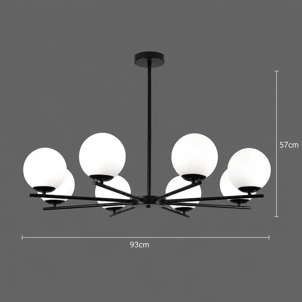 Alessandro Design Nuuk candelabru clasic 8xE27 negru