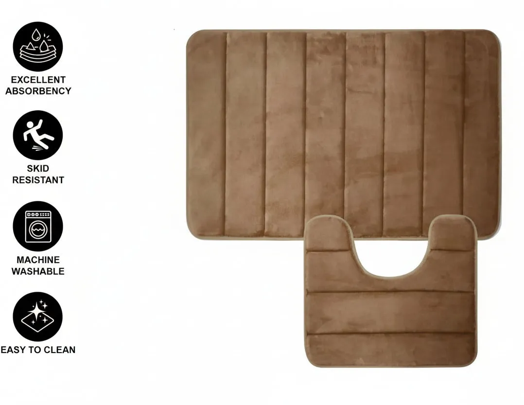 Alessandro Design covor baie maro 80x50cm set 2 bucati