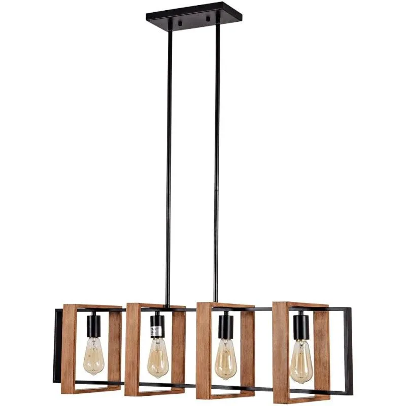 Alessandro Design LV560/4BK lustra vintage 4xE27 lemn 85cm