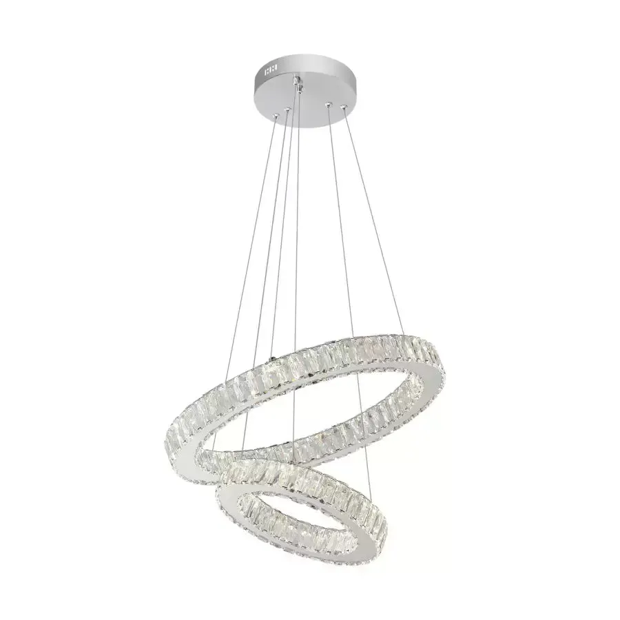 Alessandro Design Canaan lustra LED 80W crom 2 cercuri reglabila