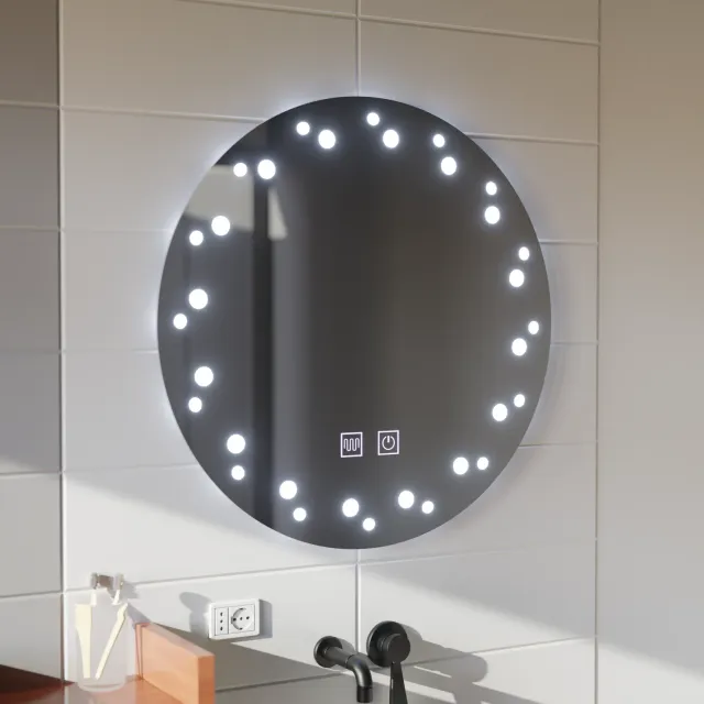 Alessandro Design Touch Ivory oglinda LED rotunda 60cm 6000K