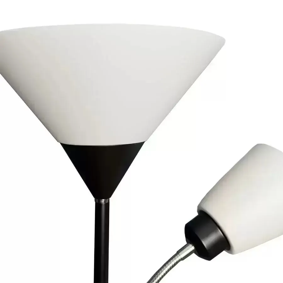 Alessandro Design Rory Lampadar 2xE27 Alb Negru 175cm