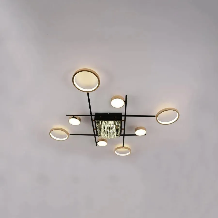 Alessandro Design Misel lustra LED 168W negru auriu cu telecomanda