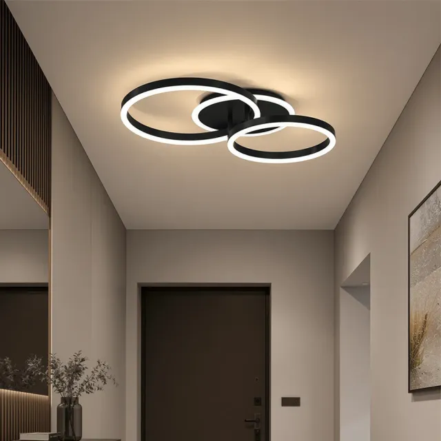 Alessandro Design Rinova 66W lustră LED neagră 2 cercuri dimabilă