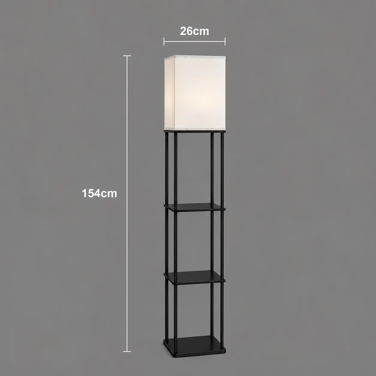 Alessandro Design Taldykorgan Lampadar E27 Negru Alb Lemn