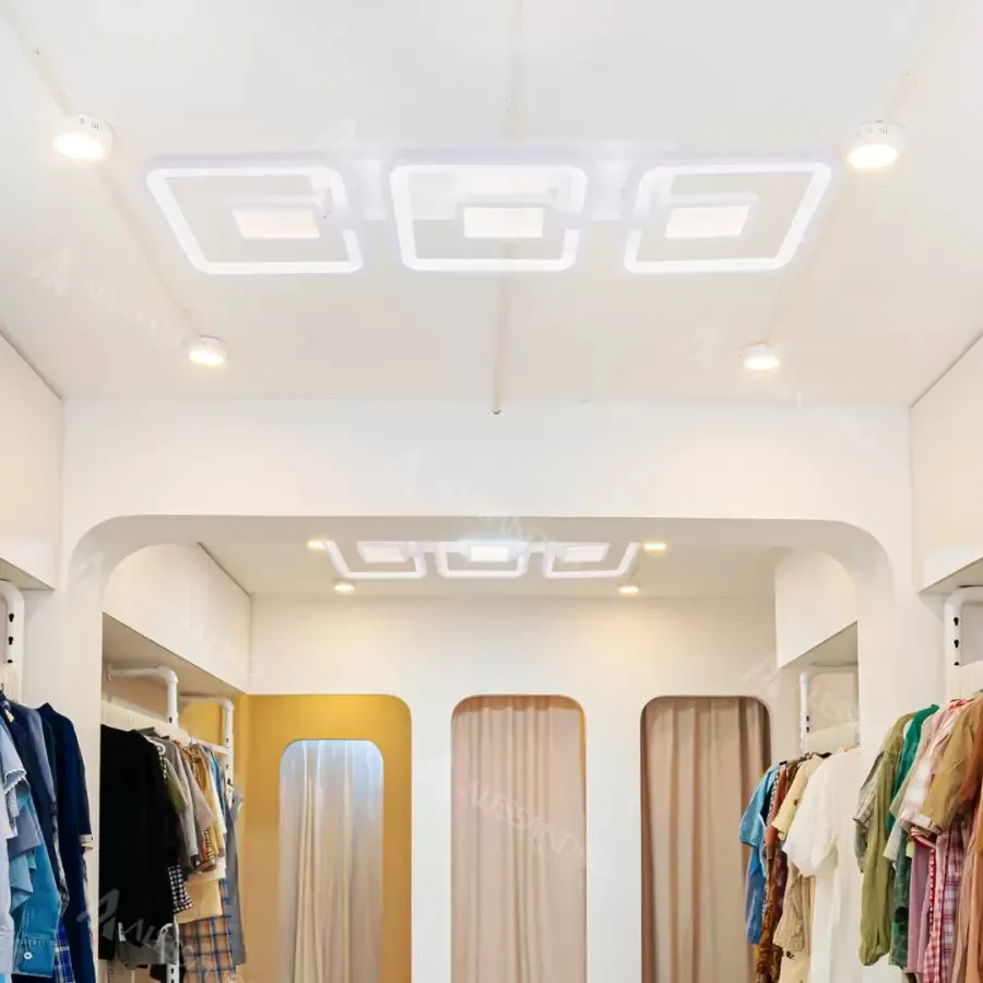 Alessandro Design Felix lustra LED 87W 3 patrate alba dimabila