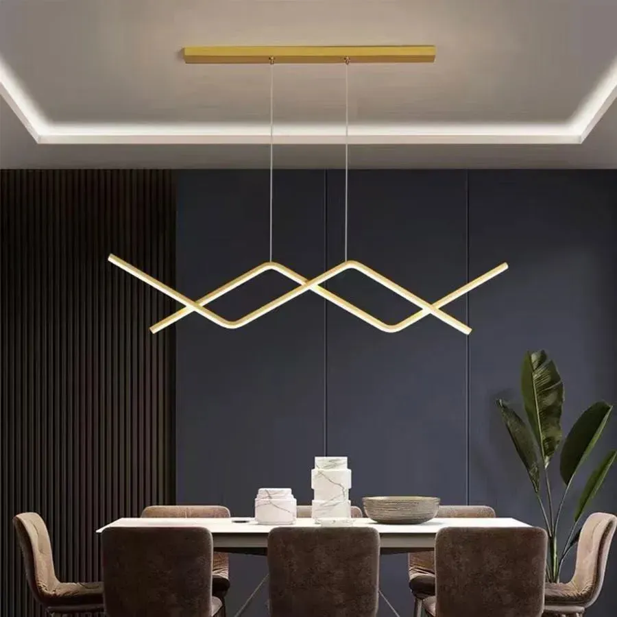 Alessandro Design Naomi lustra LED 72W liniara aurie dimabila