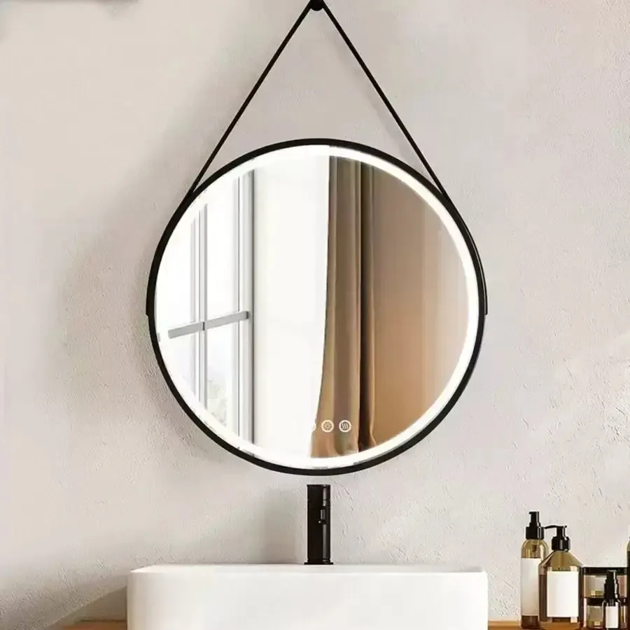 Alessandro Design Celeste oglinda LED 60cm rotunda neagra