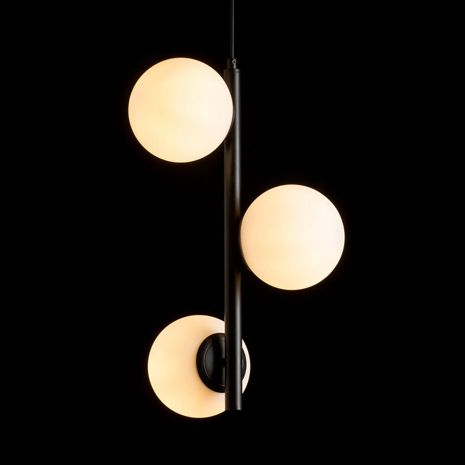 Rendl Etheria pendul negru opal 3 globuri