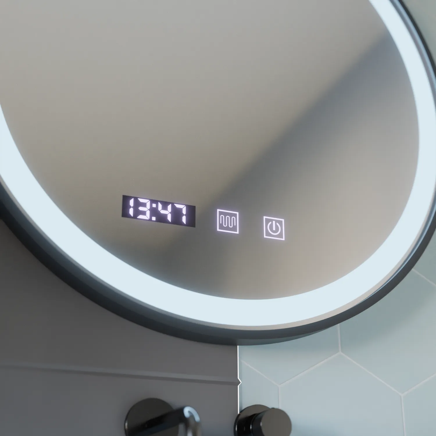 Alessandro Design NOVARA oglinda LED 90cm negru touch