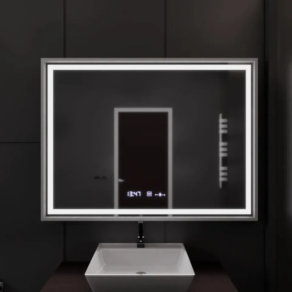 Alessandro Design Verite oglindă LED 120x80cm argintie dimabilă