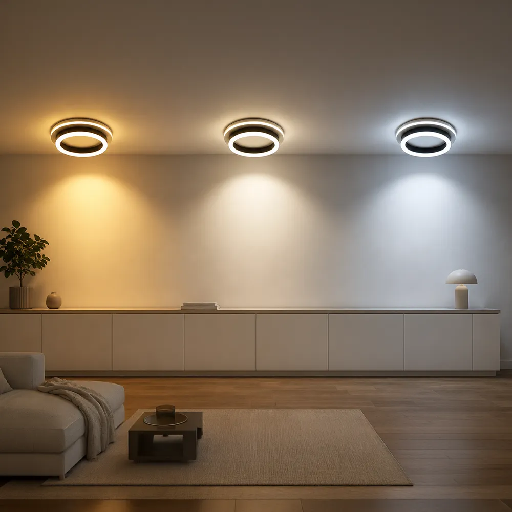 Lustra LED Alessandro Design Modern 25W 20cm neagra 3 culori