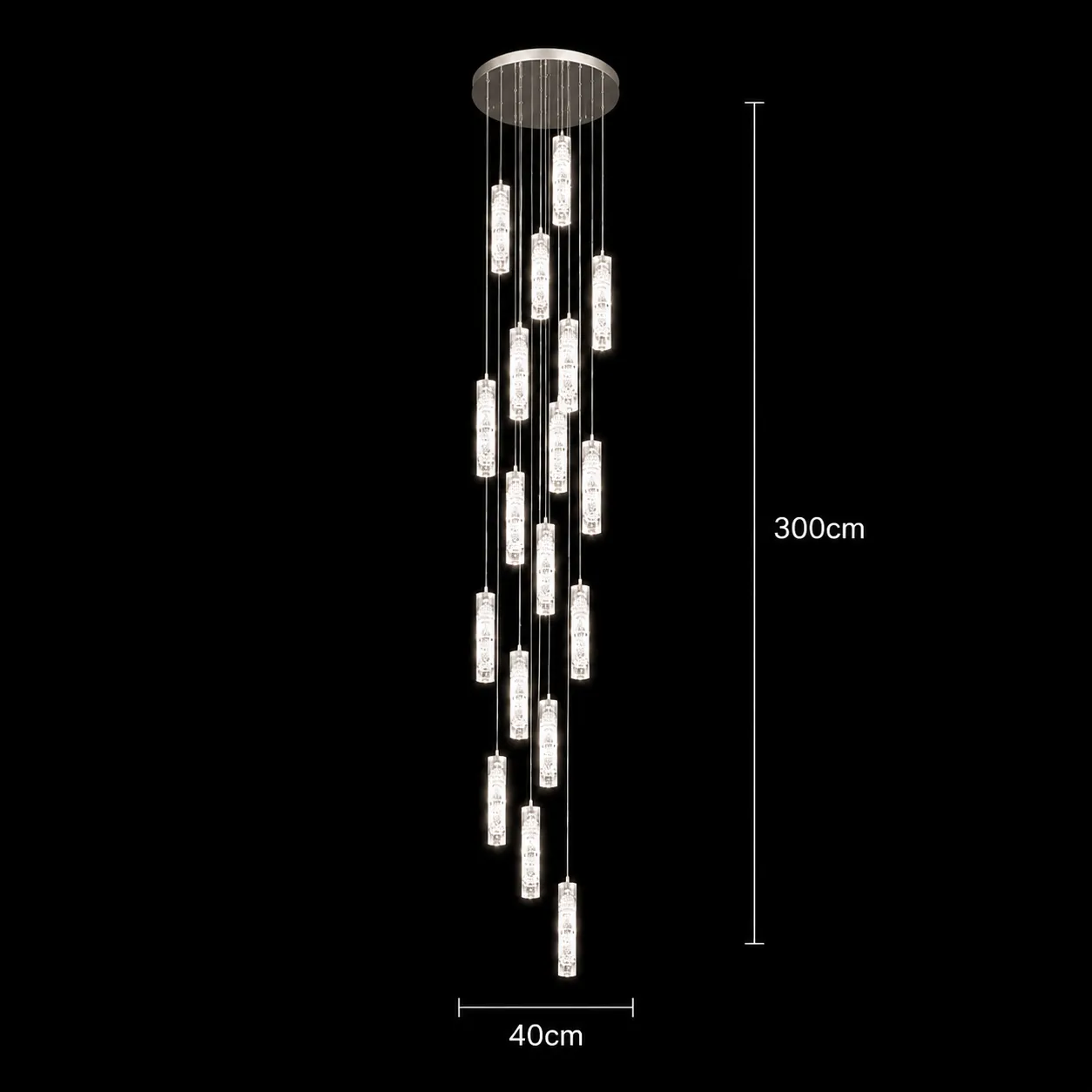 Alessandro Design Amiri lustra LED cristal crom 82W 40cm