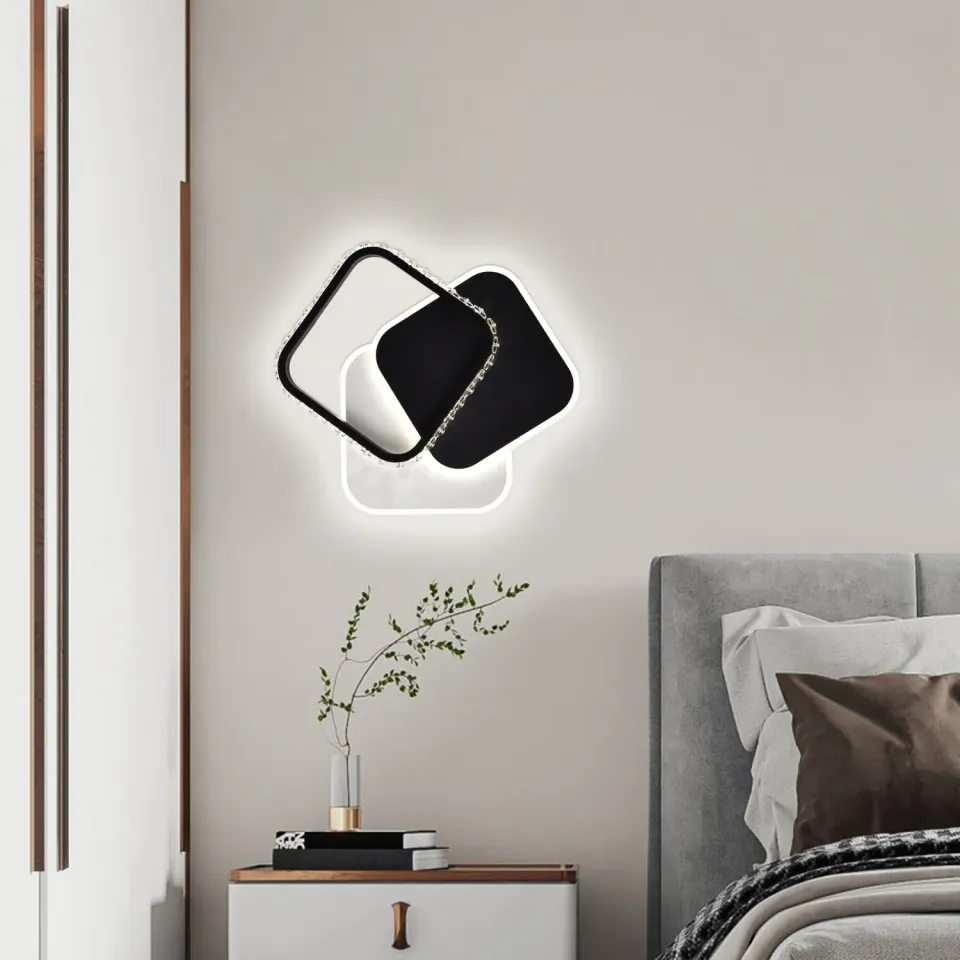 Alessandro Design PRISMIQ aplica LED 39W neagra 3 patrate