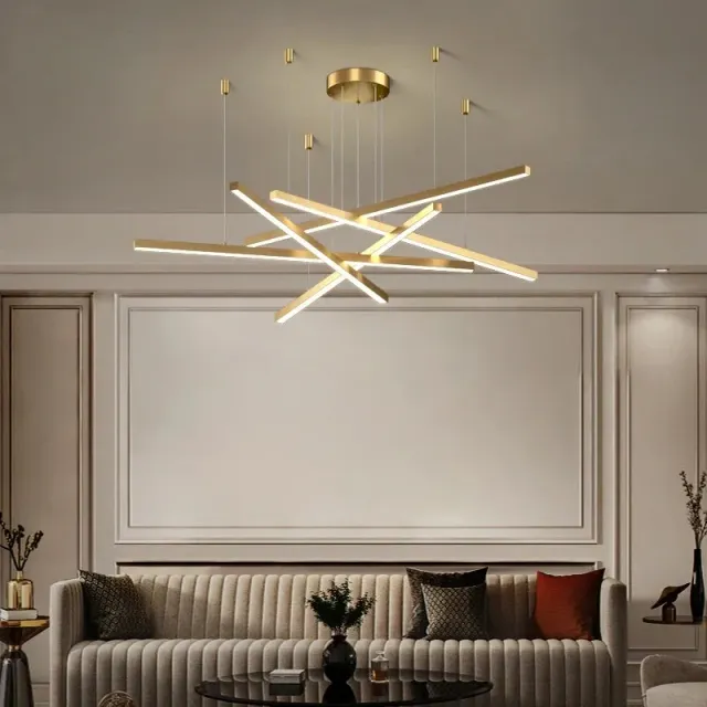 Alessandro Design GINEVRA lustră LED 63W aurie telecomandă