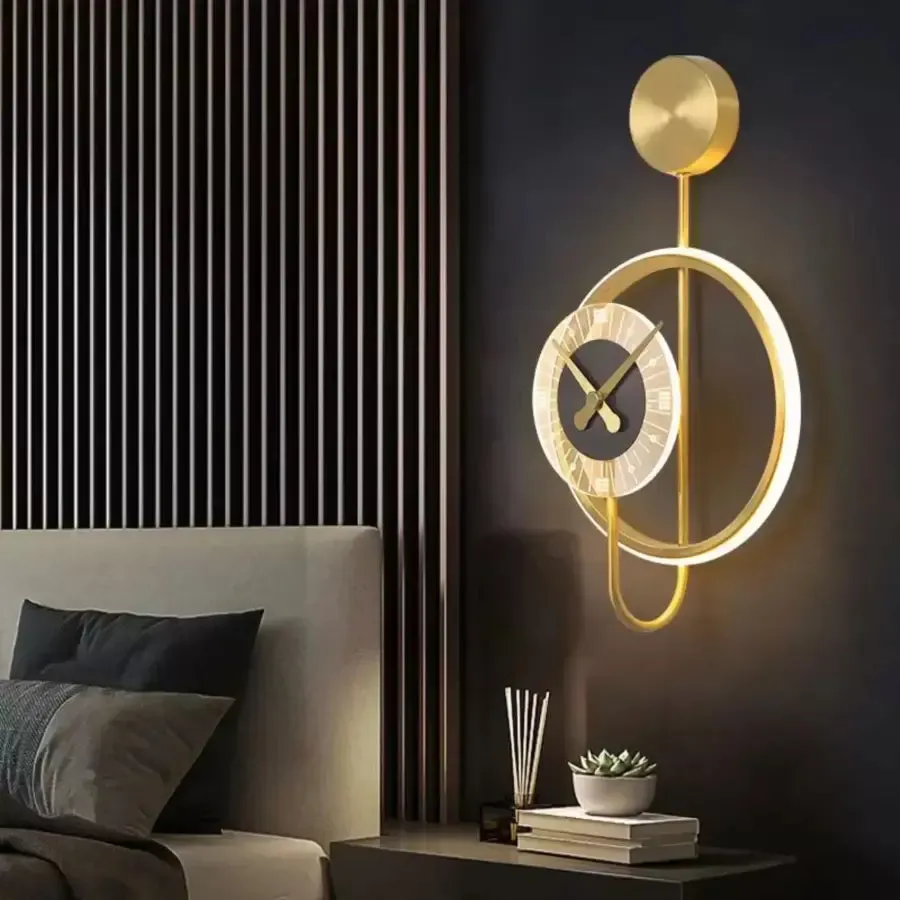 Alessandro Design Bridger aplica LED 18W cu ceas negru-auriu