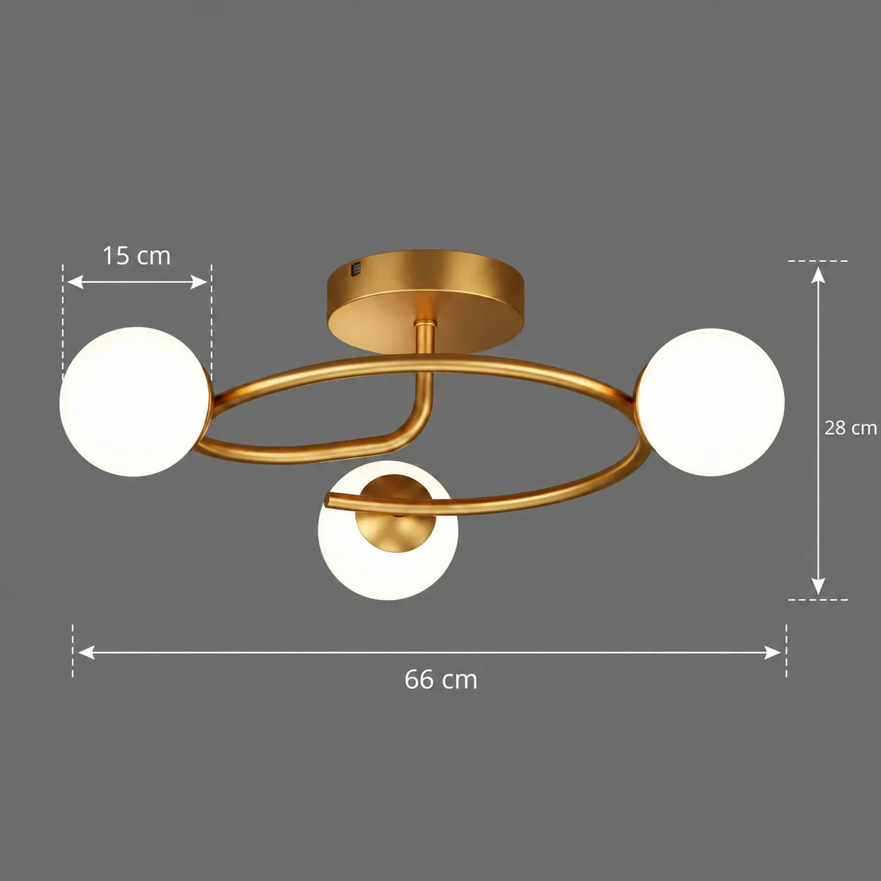 Alessandro Design Orbit lustră aurie 3xE27 globuri